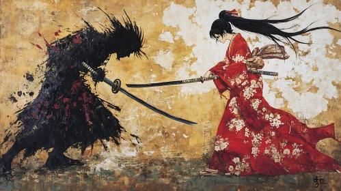 Clash of Honor: Samurai Painting