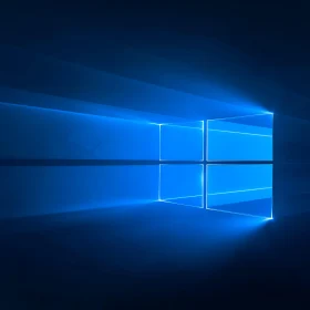 Glowing Blue Window Rectangles Design
