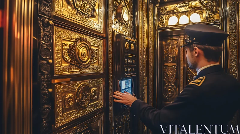 Luxurious Ornate Elevator Interior AI Image