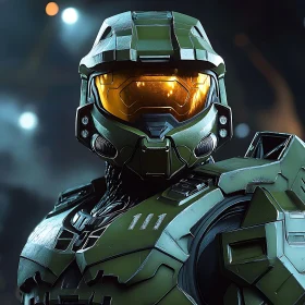Armored Warrior with Golden Visor