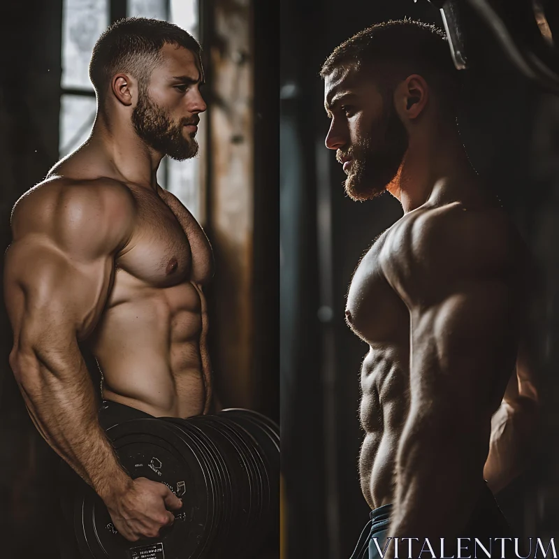 AI ART Dual Portrait of Muscular Men