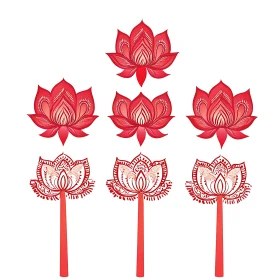 Floral Lotus Pattern in Red