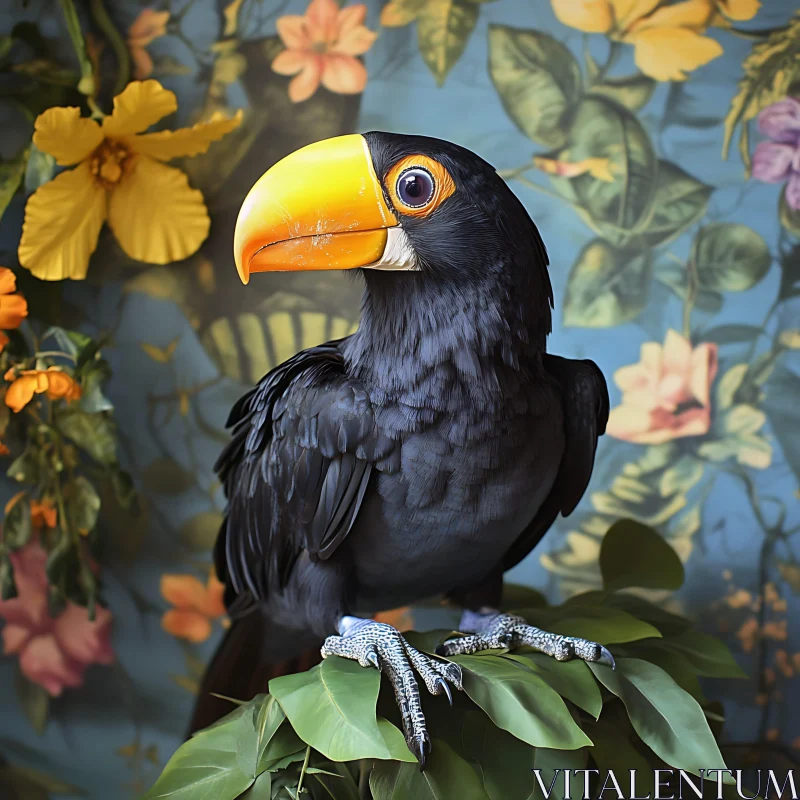 Exotic Bird in a Tropical Paradise AI Image