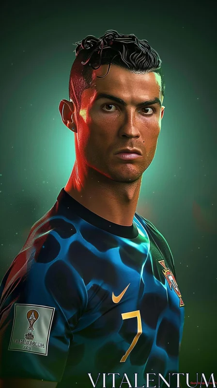 Cristiano Ronaldo in Athletic Portrait AI Image