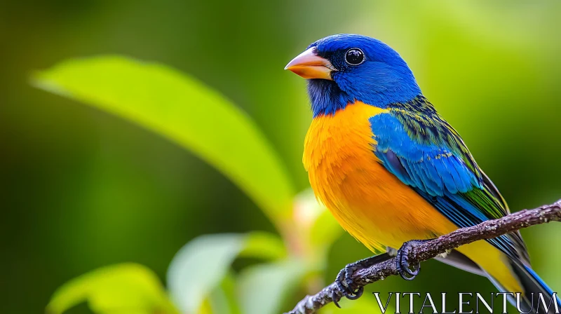 Colorful Bird Perched in Nature AI Image