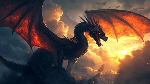 Dragon in the Fiery Sky