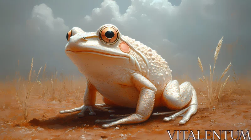 Artistic Frog Portrait in Nature AI Image