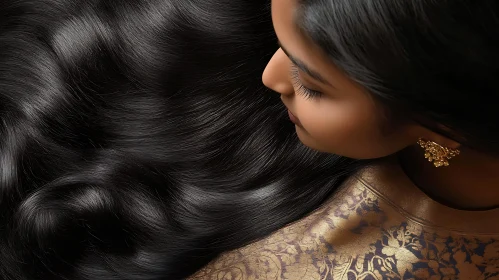 Black Hair Beauty with Golden Details