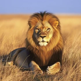 Lion in Golden Field