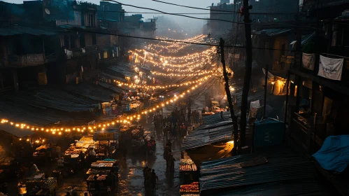 City Street Market at Night