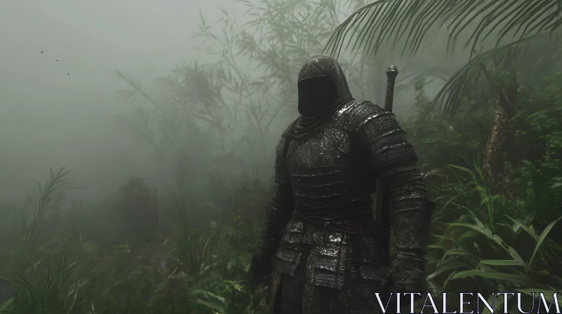 AI ART Jungle Warrior in the Mist