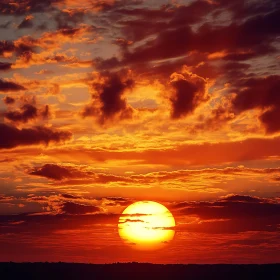 Sunset Spectacle: Orange Sky and Clouds