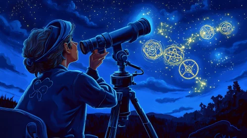 Night Sky Observation with Telescope