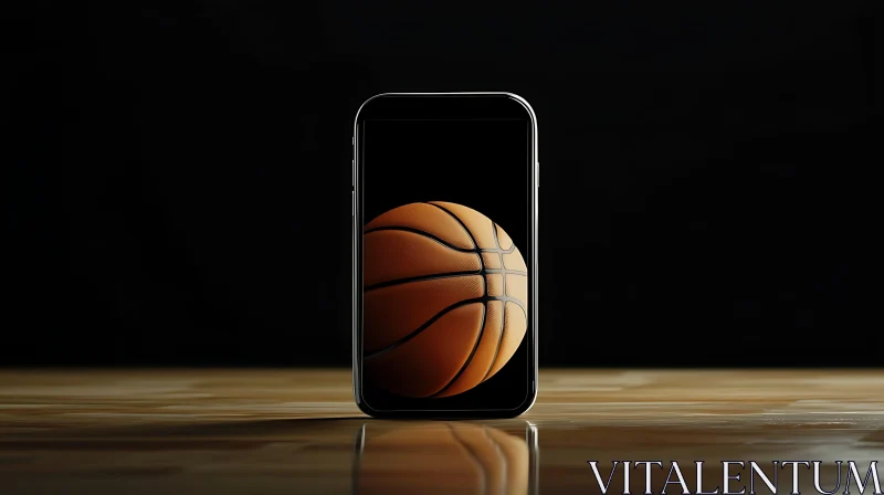 Smartphone Displaying Basketball AI Image