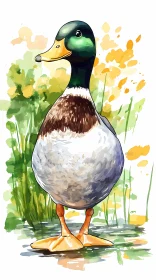 Duck in Nature Illustration