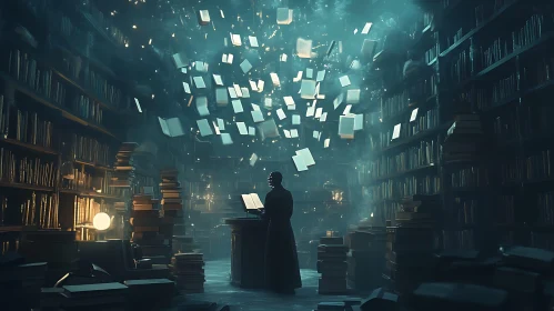 Enchanted Library with a Reader