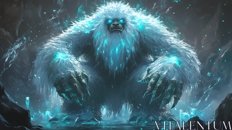 Icy Gaze of the Abominable Snowman AI Image