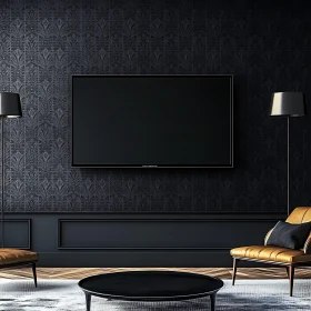 Sophisticated Living Room with Dark Decor