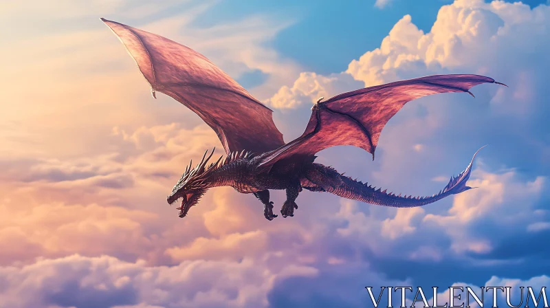 AI ART Dragon Soaring in the Sky