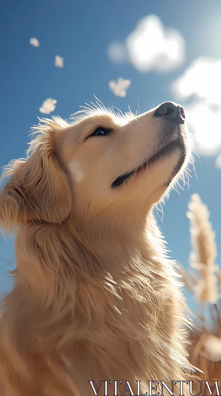 Peaceful Dog in Sunlight AI Image