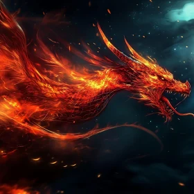 Fiery Dragon in Flight