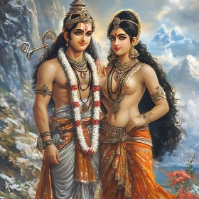 Hindu Gods in Traditional Attire