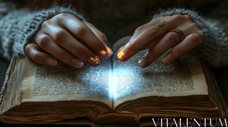 AI ART Mystical Book With Glowing Pages