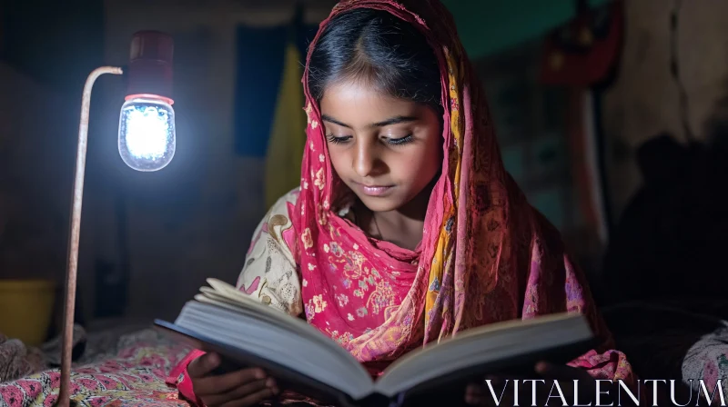 Child Education with Lamp AI Image