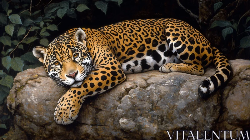 AI ART Serene Leopard in Nature