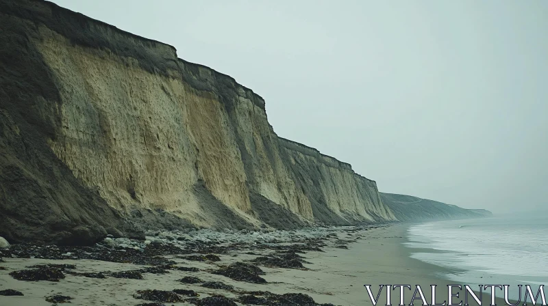 AI ART Majestic Cliffs Along a Tranquil Shoreline