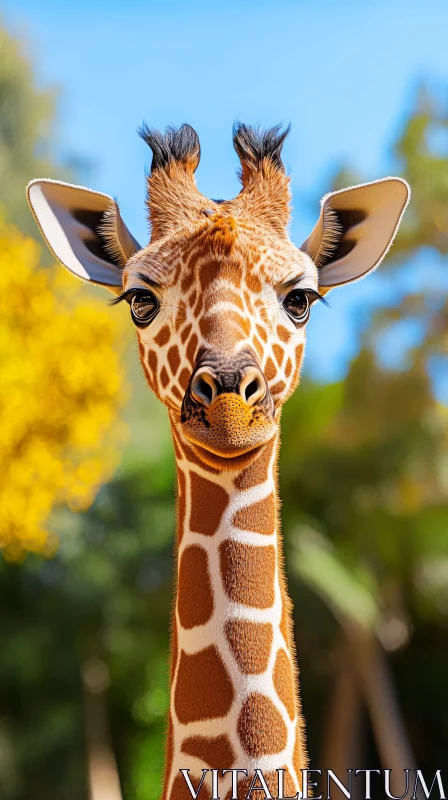 AI ART Giraffe Close-Up