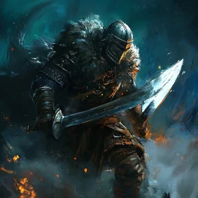 Dark Armor Warrior with Sword