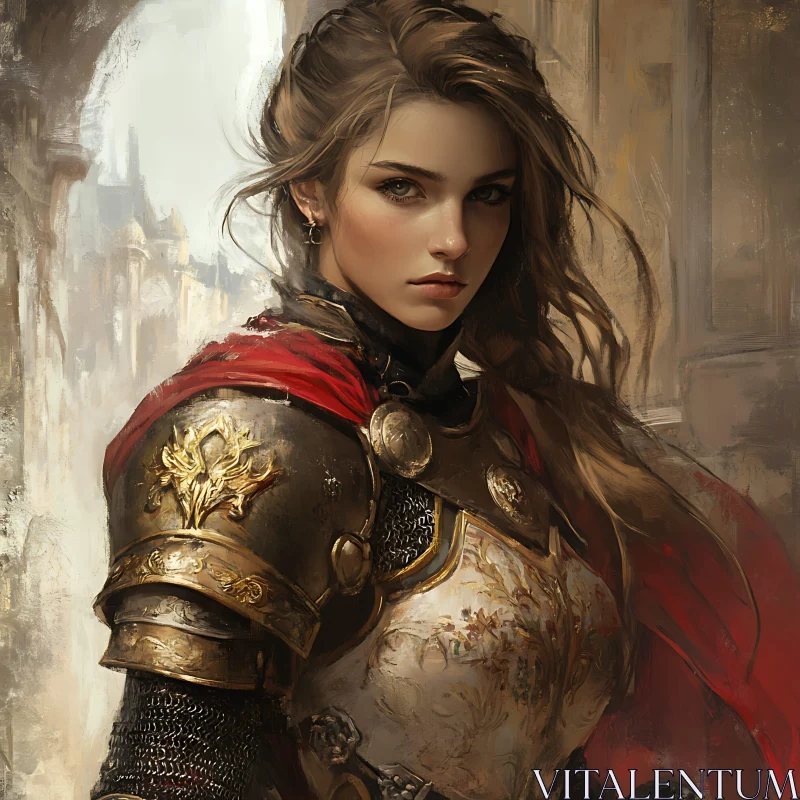 AI ART Medieval Woman Warrior Portrait