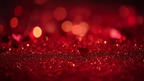 Sparkling Red Heart Abstract Design