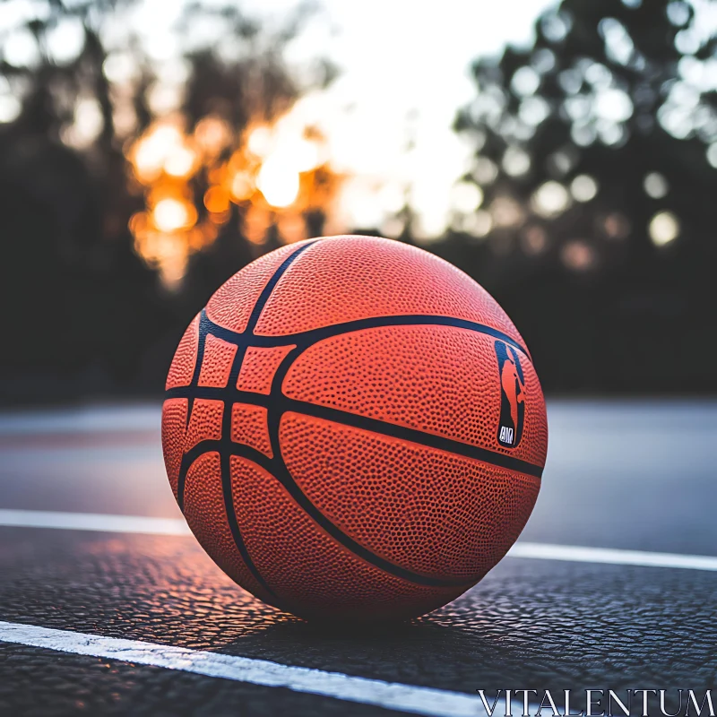 Outdoor Basketball Game AI Image