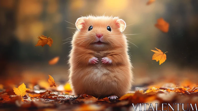 AI ART Charming Rodent Among Fall Foliage