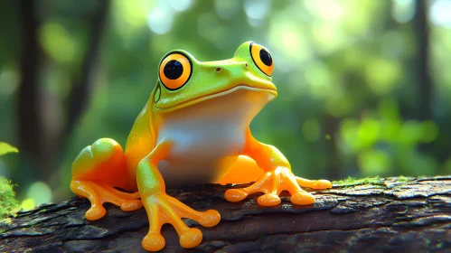 Jewel-Toned Frog in Its Natural Habitat
