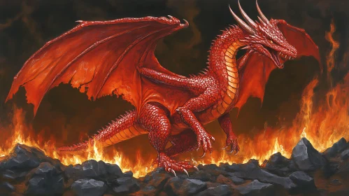 Dragon in Flames Art