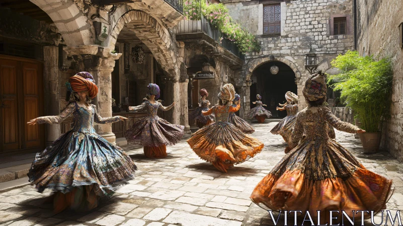 AI ART Women Dancing in Traditional Dresses