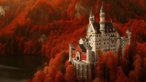 Enchanting Fairytale Castle in Autumn Landscape