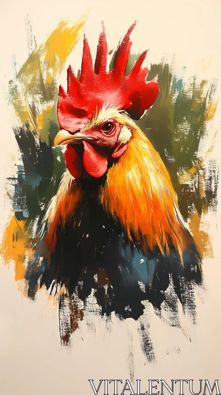 AI ART Abstract Rooster Artwork