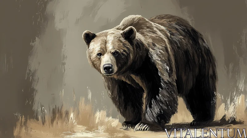 Artistic Depiction of a Majestic Bear AI Image