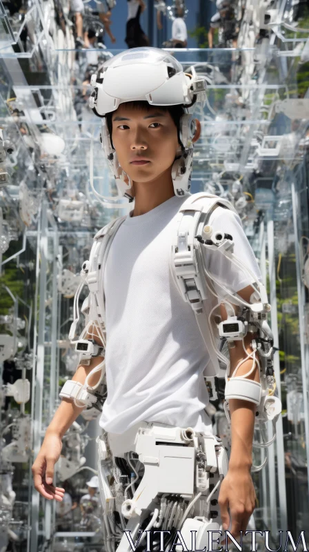 Futuristic Robotics and Architectural Fusion in Children's Art AI Image