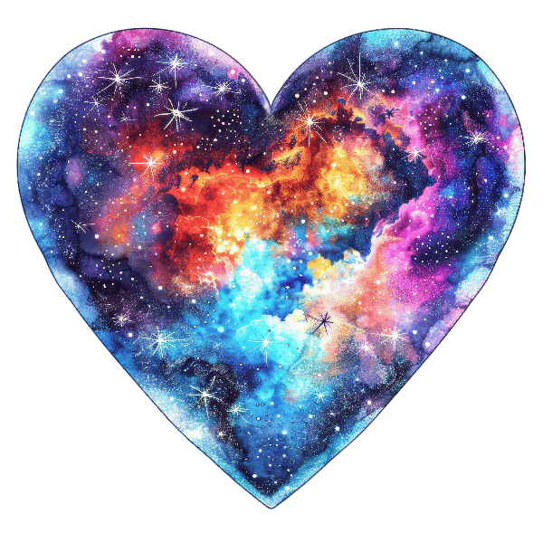 Celestial Heart Galaxy Art POD Design