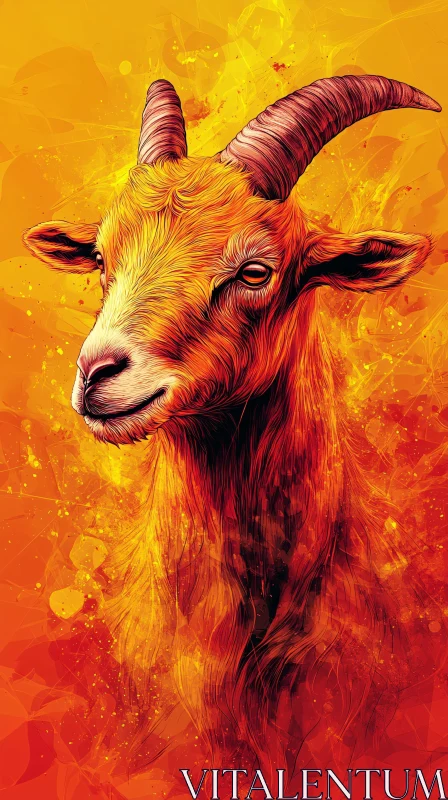 Colorful Goat Art AI Image