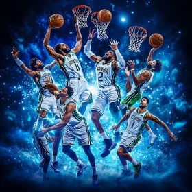 Athletes Playing Basketball