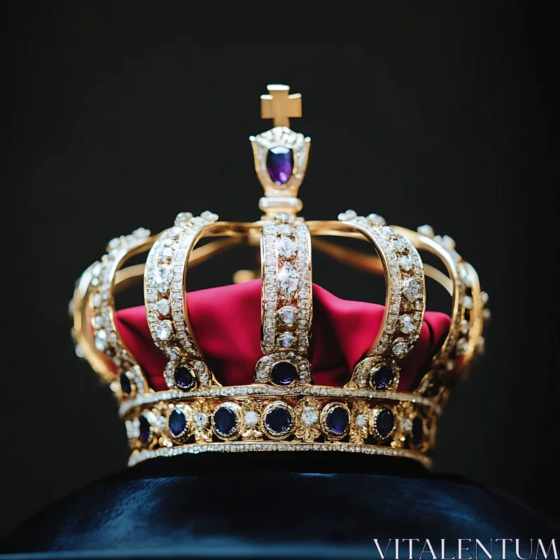 AI ART Luxurious Royal Crown with Precious Stones