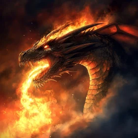 Dragon spewing flames