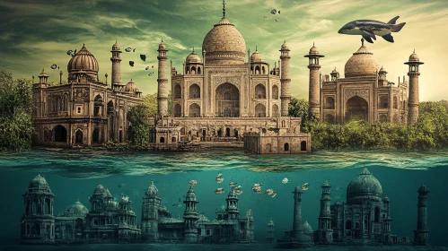 Submerged Wonder: Taj Mahal