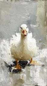 Serene Duck Art on Canvas